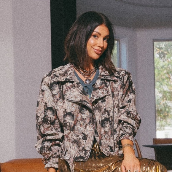 Dressed in LALA Jackets & Coats Nwt Dressed In Lala Lala Original Crazy Cat Lady Jacquard